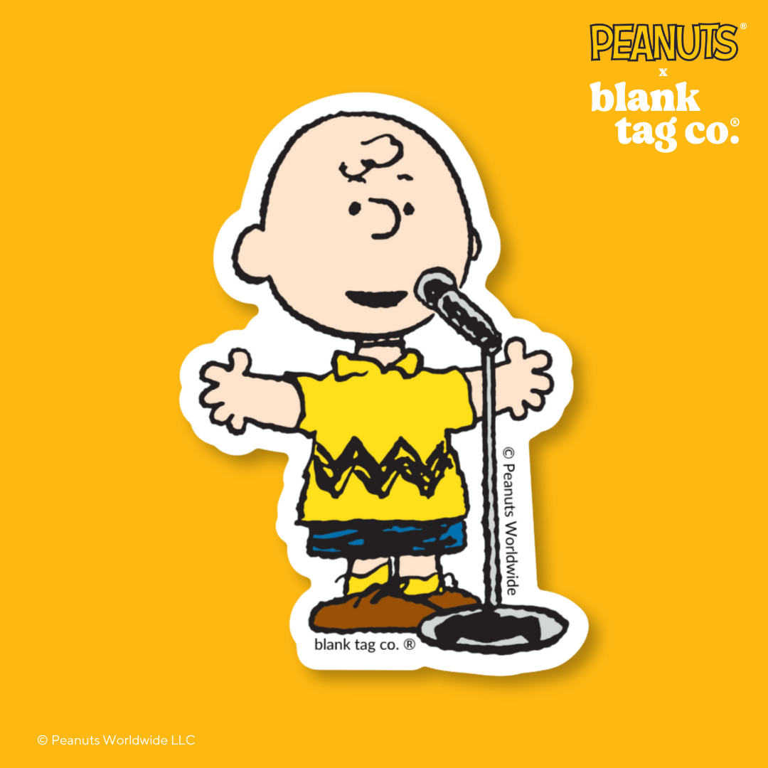Peanuts® Waterproof Sticker - Charlie Brown Singing