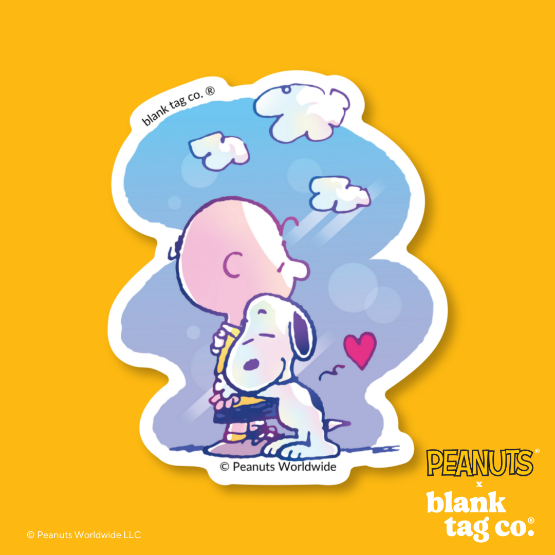 Peanuts® Waterproof Sticker - Snoopy Hugging Charlie Brown