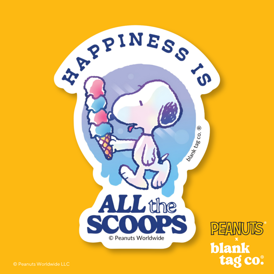 Peanuts® Waterproof Sticker - Happiness Is All The Scoops