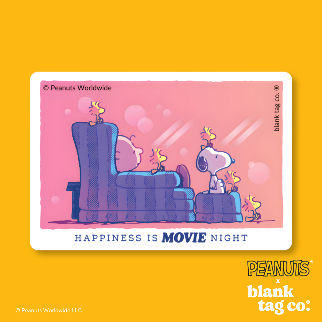 Peanuts® Waterproof Sticker - Happiness Is Movie Night