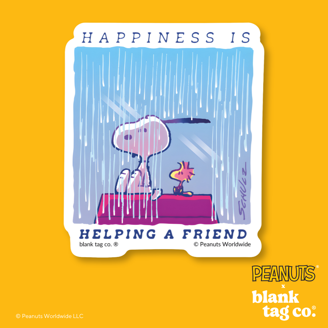 Peanuts® Waterproof Sticker - Happiness Is Helping A Friend