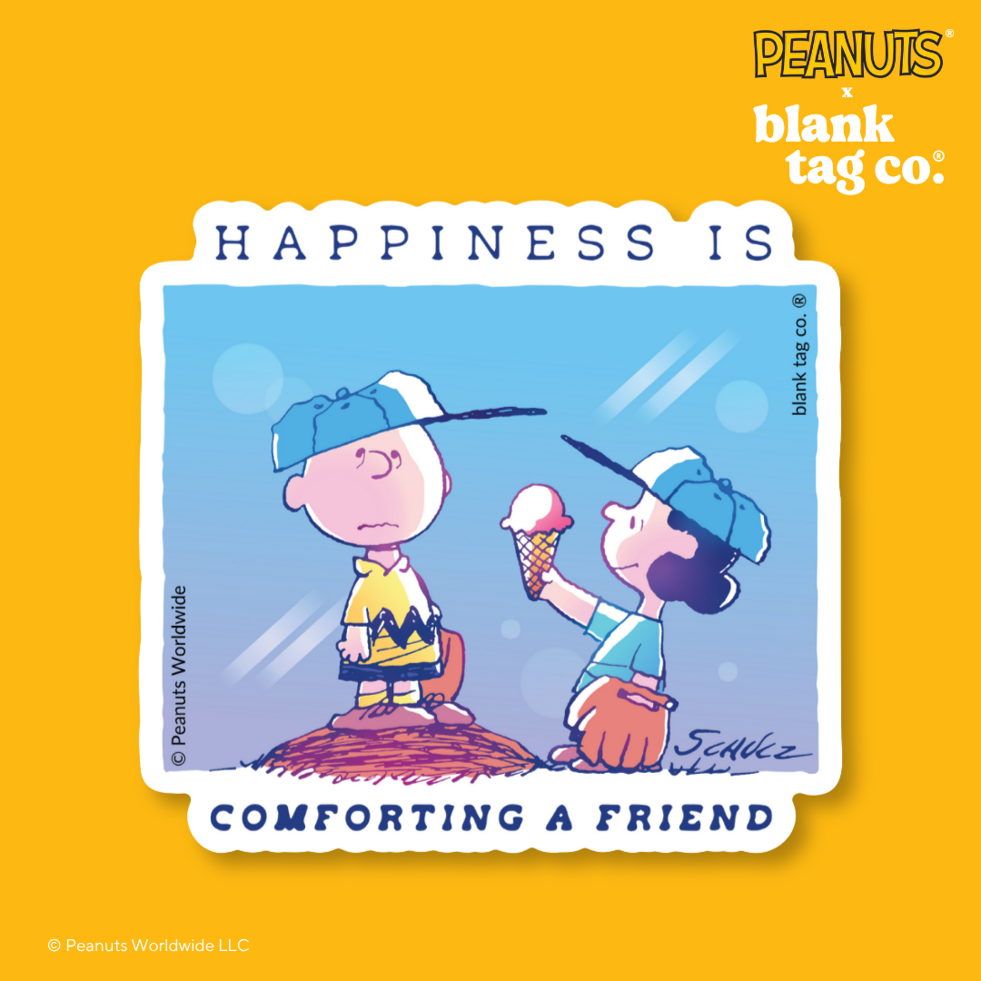 Peanuts® Waterproof Sticker - Happiness Is Comforting A Friend