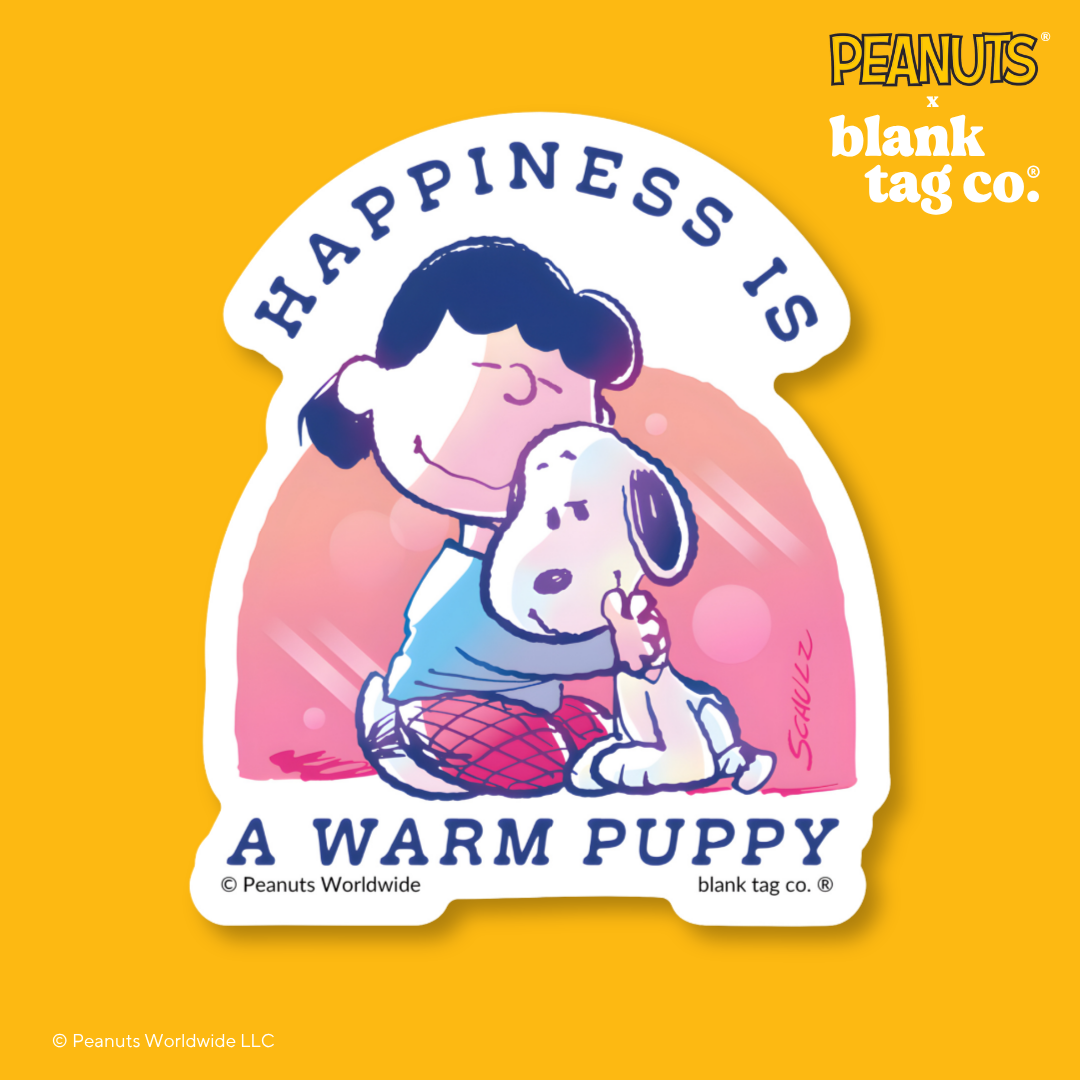 Peanuts® Waterproof Sticker - Happiness Is A Warm Puppy