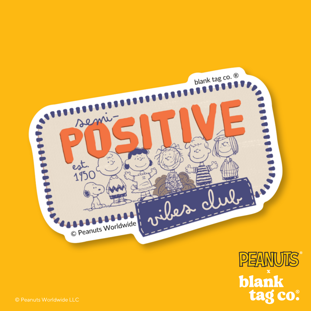 Peanuts® Waterproof Sticker - Semi-Positive Vibes Club