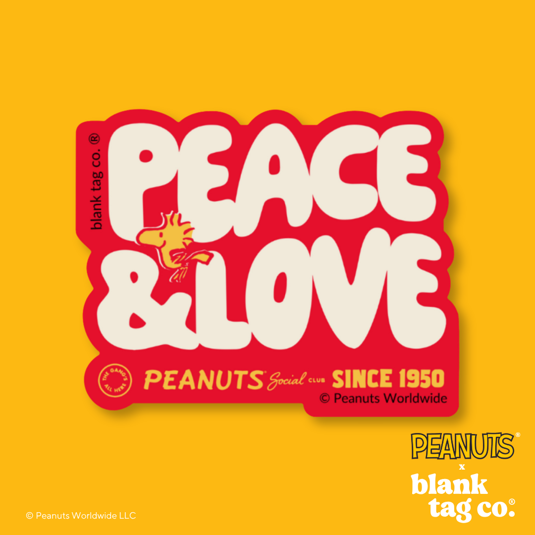 Peanuts® Waterproof Sticker - Peace and Love