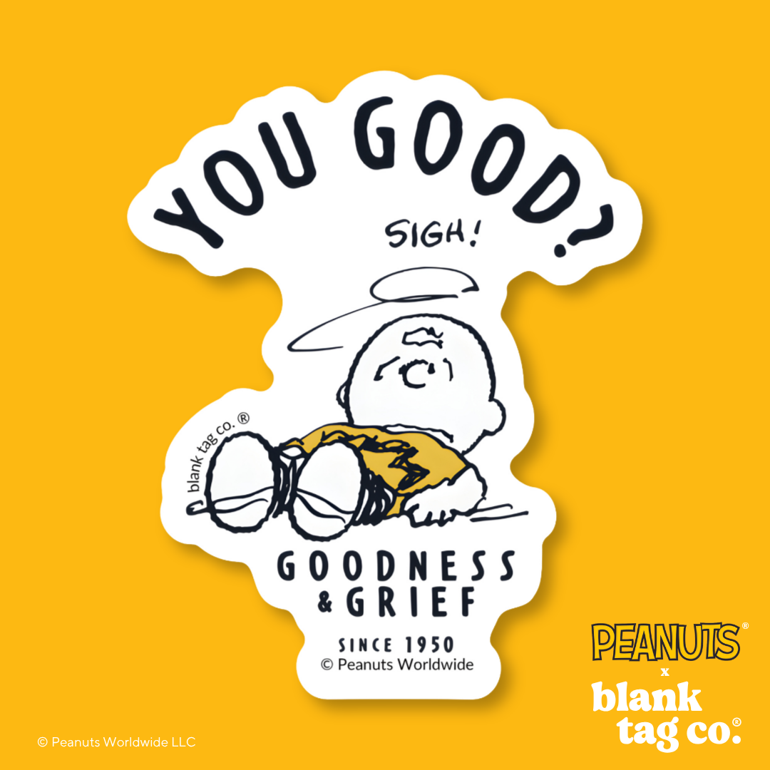 Peanuts® Waterproof Sticker - You Good? Charlie Brown