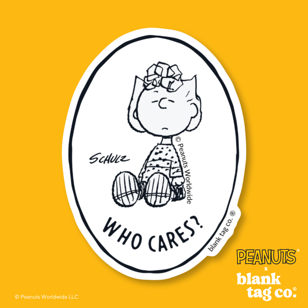Peanuts® Waterproof Sticker - Who Cares?