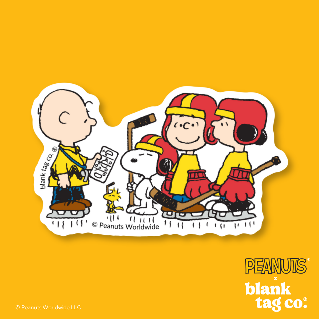 Peanuts® Waterproof Sticker - Peanuts Gang Playing Hockey