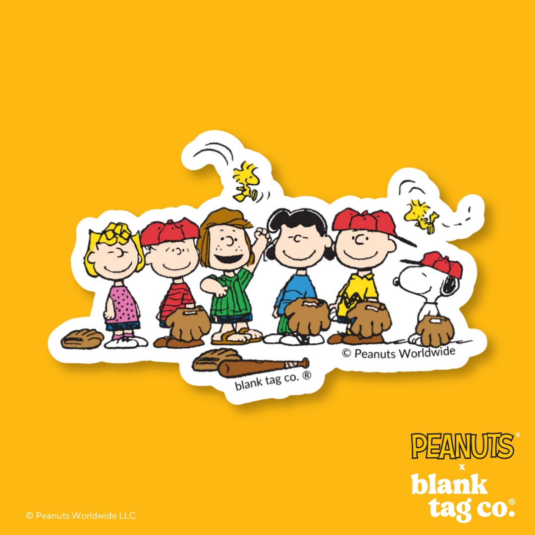 Peanuts® Waterproof Sticker - Peanuts Gang Playing Baseball