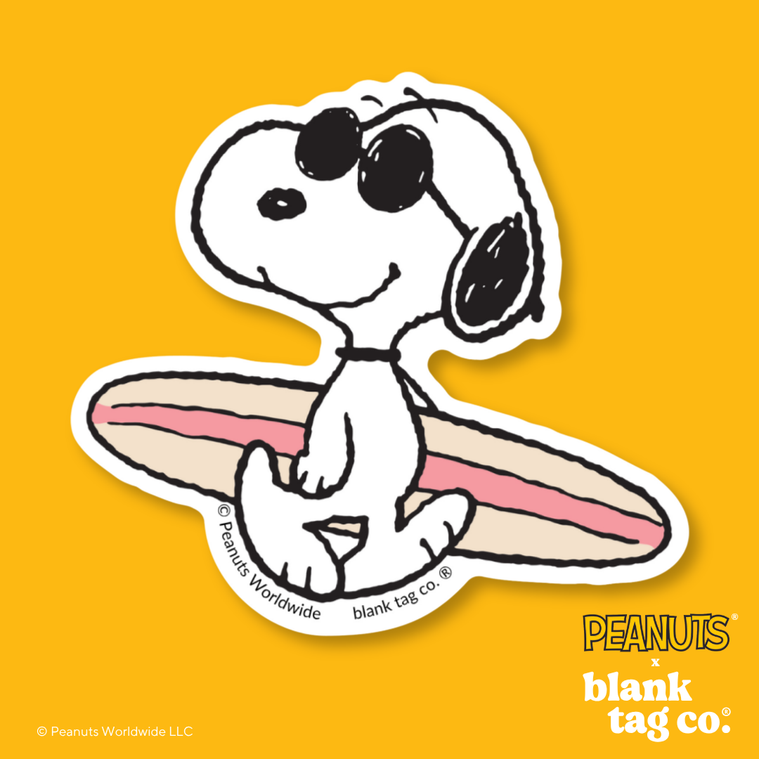 Peanuts® Waterproof Sticker - Snoopy Going Surfing