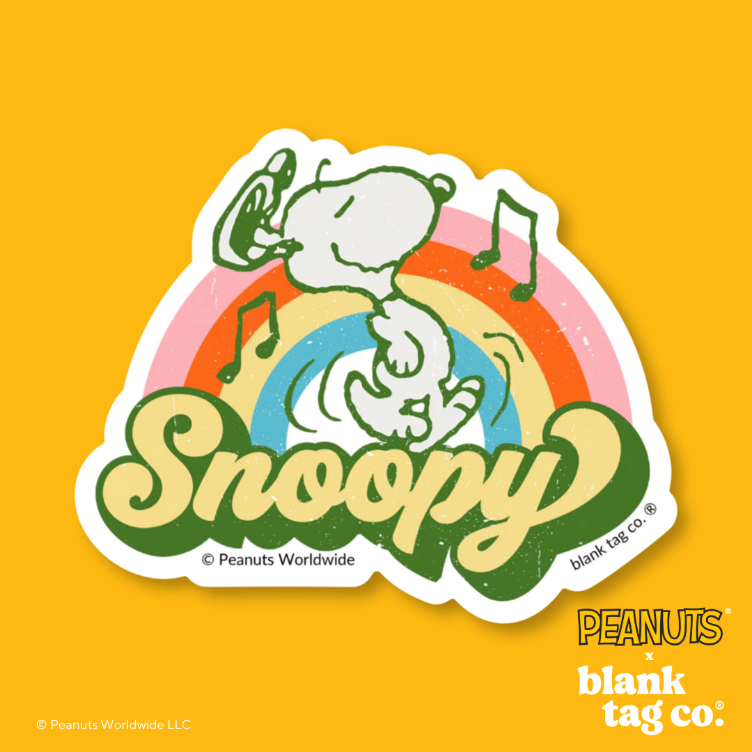 Peanuts® Waterproof Sticker - Groovy Dancing Snoopy