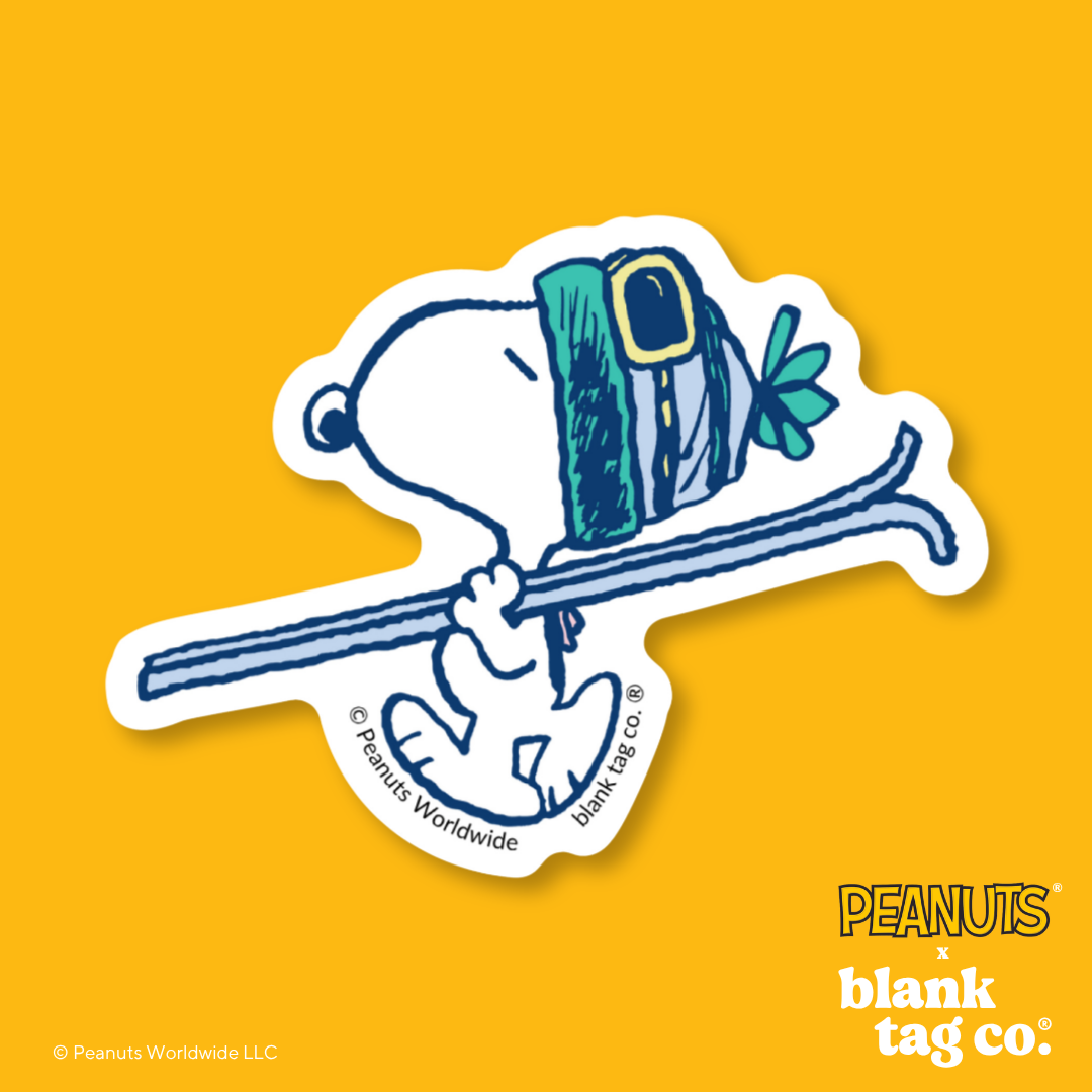 Peanuts® Waterproof Sticker - Skiing Snoopy