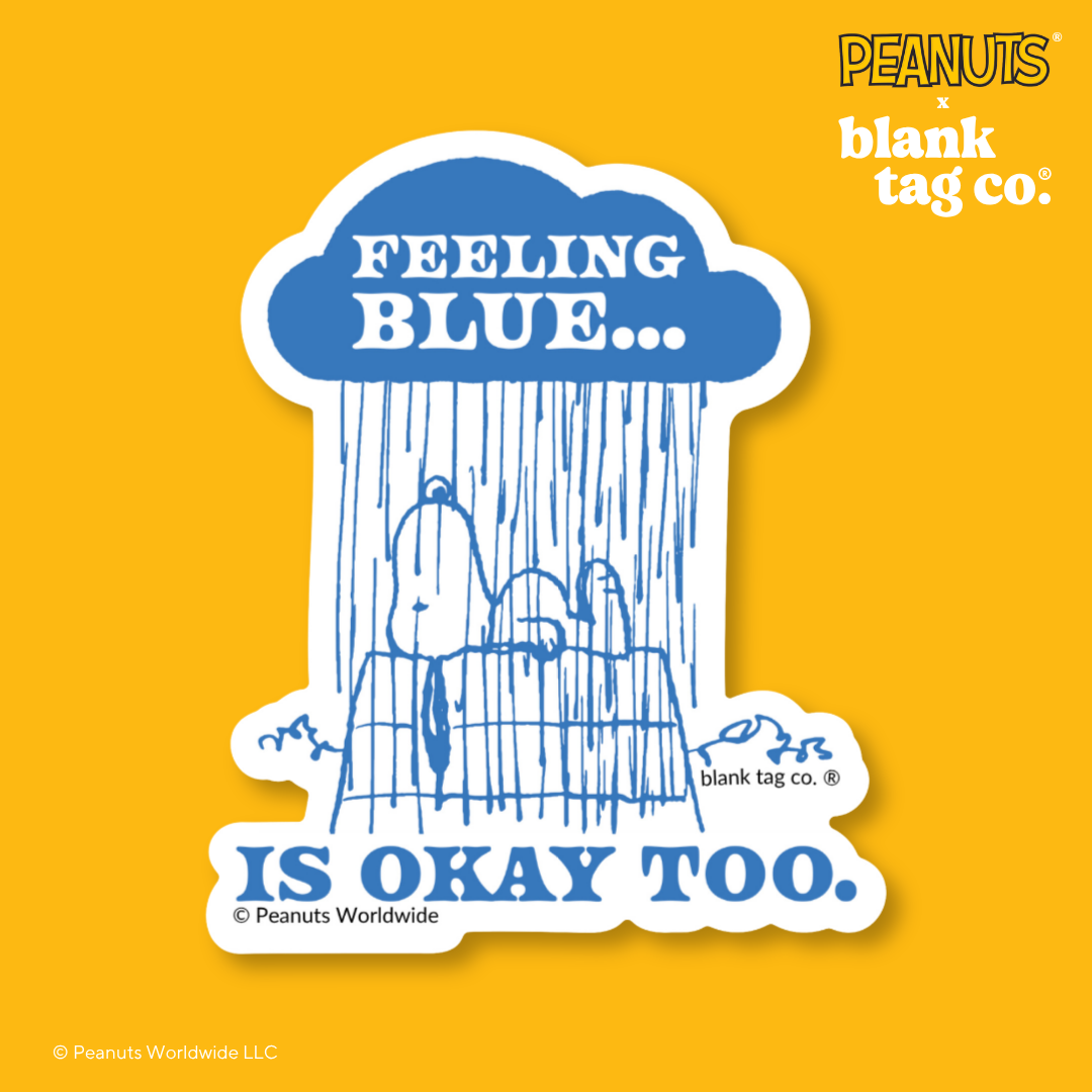 Peanuts® Waterproof Sticker - Feeling Blue Is Okay Too