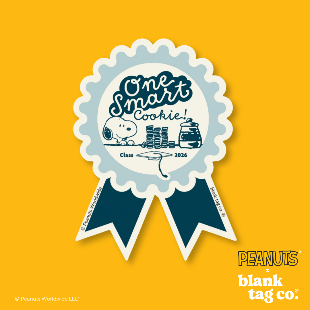 Peanuts® Waterproof Sticker - One Smart Cookie Badge
