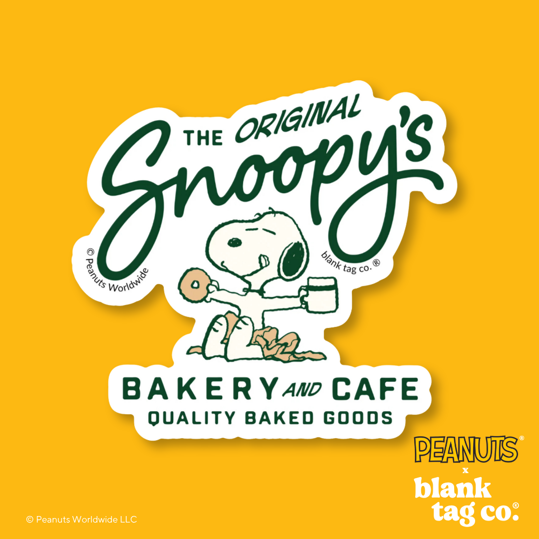 Peanuts® Waterproof Sticker - Snoopy's Cafe