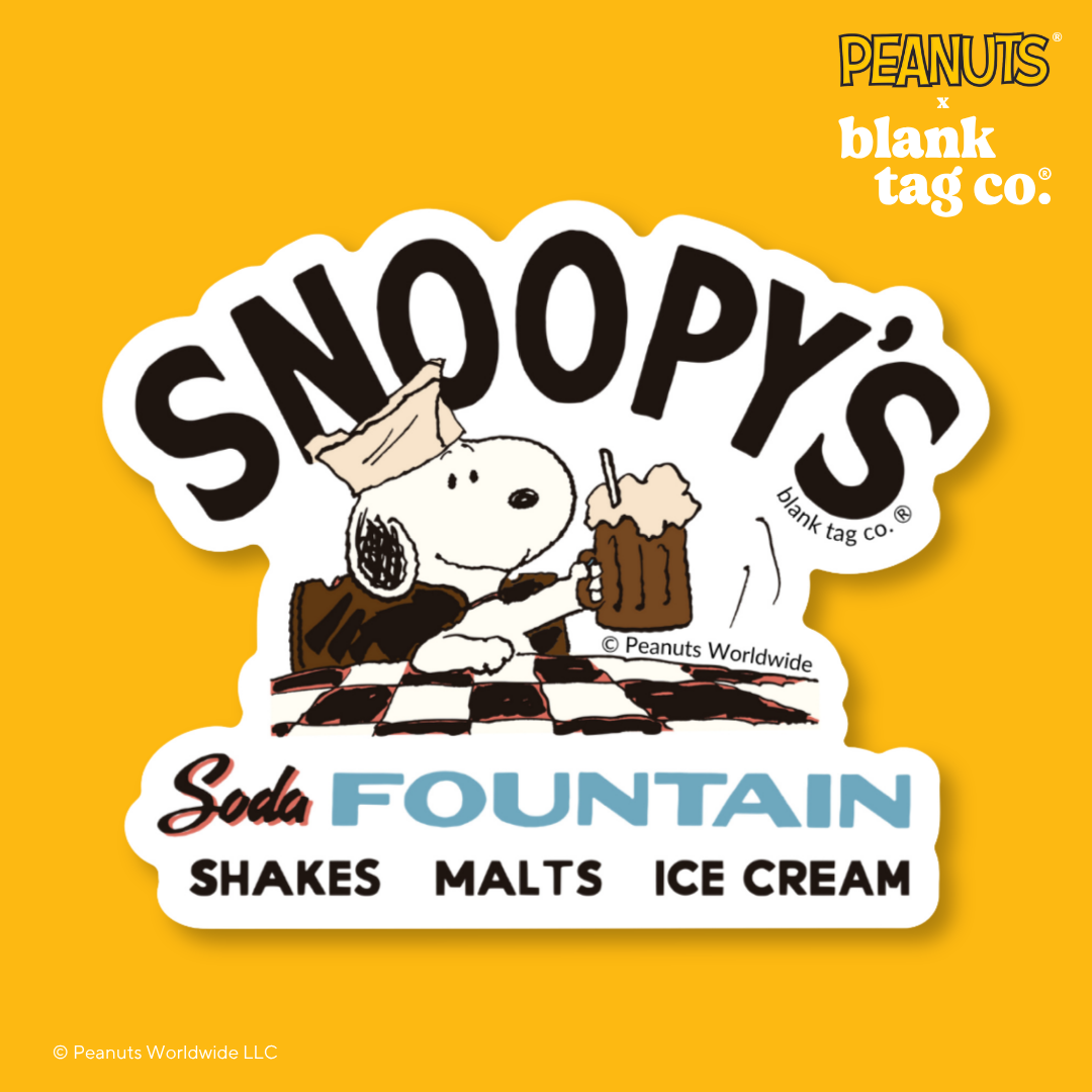 Peanuts® Waterproof Sticker - Snoopy's Soda Fountain
