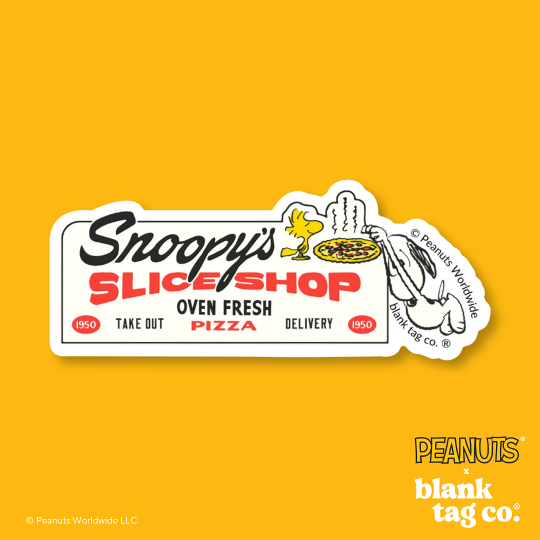 Peanuts® Waterproof Sticker - Snoopy's Pizza Billboard
