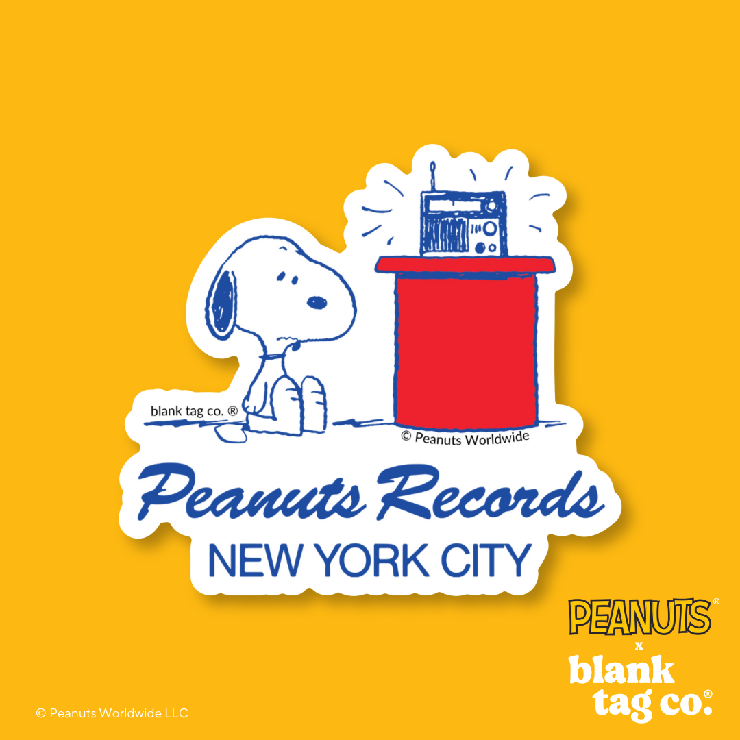 Peanuts® Waterproof Sticker - Peanuts Records (Snoopy)