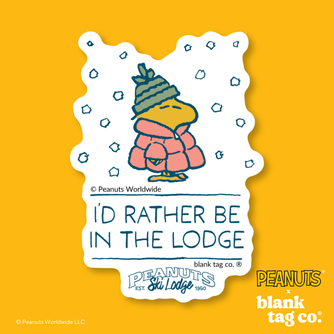 Peanuts® Waterproof Sticker - I'd Rather Be In The Lodge