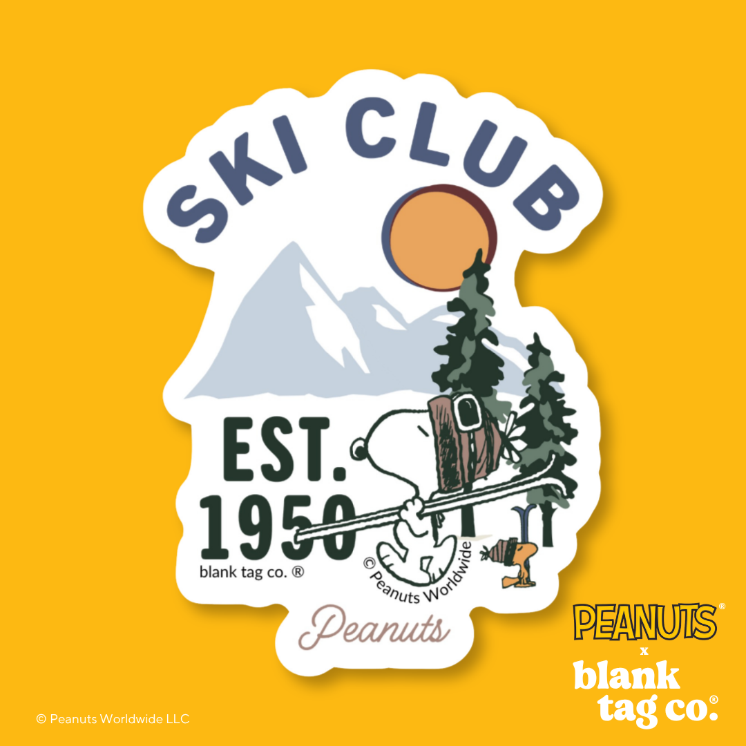 Peanuts® Waterproof Sticker - Ski Club