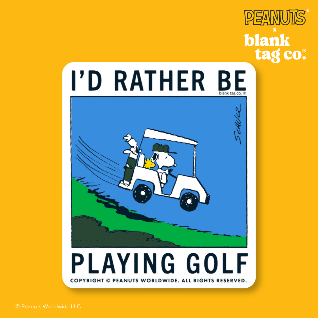 Peanuts® Waterproof Sticker - I'd Rather Be Playing Golf