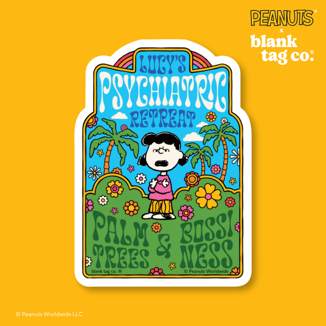 Peanuts® Waterproof Sticker - Lucy's Psychiatric Retreat