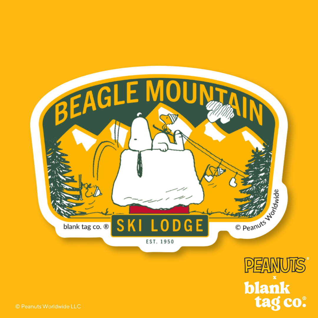 Peanuts® Waterproof Sticker - Beagle Mountain Ski Lodge
