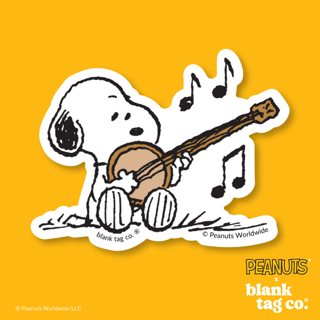 Peanuts® Waterproof Sticker - Snoopy Playing The Banjo
