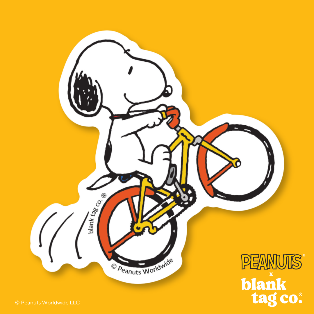Peanuts® Waterproof Sticker - Snoopy Popping A Wheelie