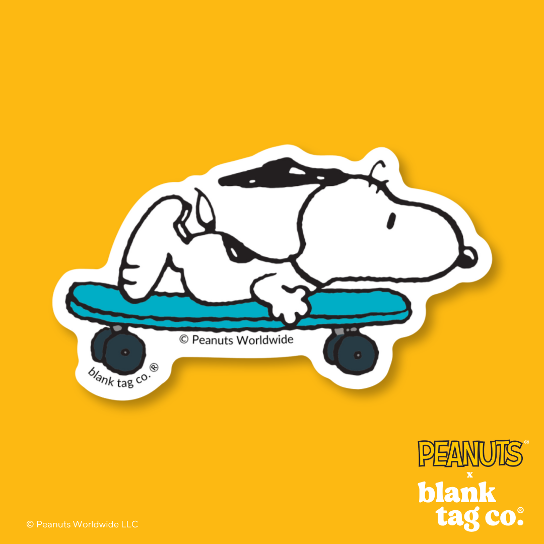 Peanuts® Waterproof Sticker - Skateboarding Snoopy