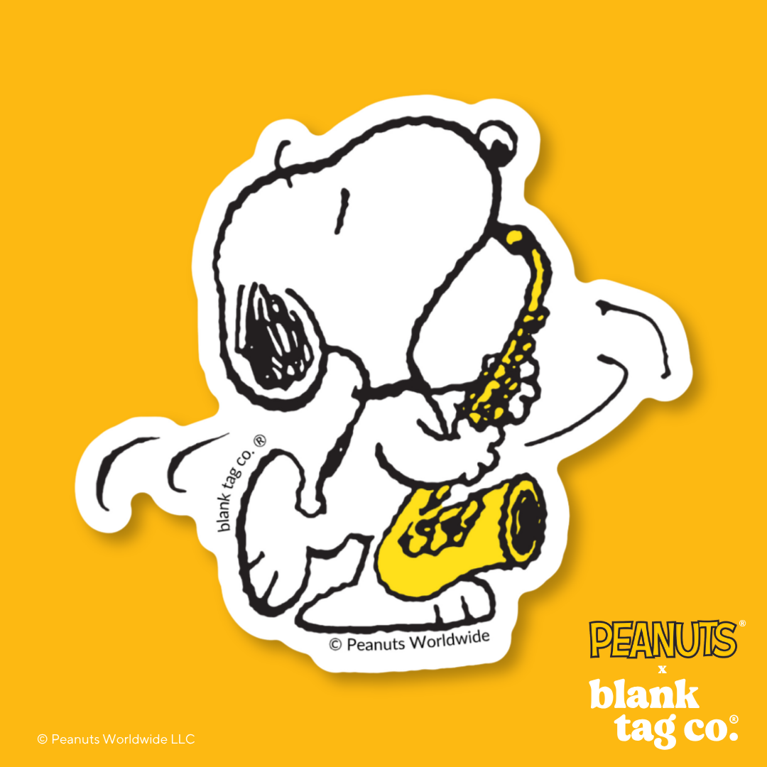 Peanuts® Waterproof Sticker - Snoopy Playing The Saxophone