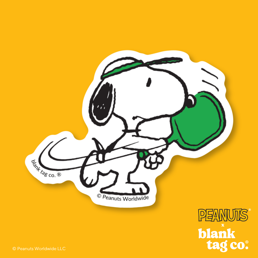 Peanuts® Waterproof Sticker - Snoopy Playing Pickleball