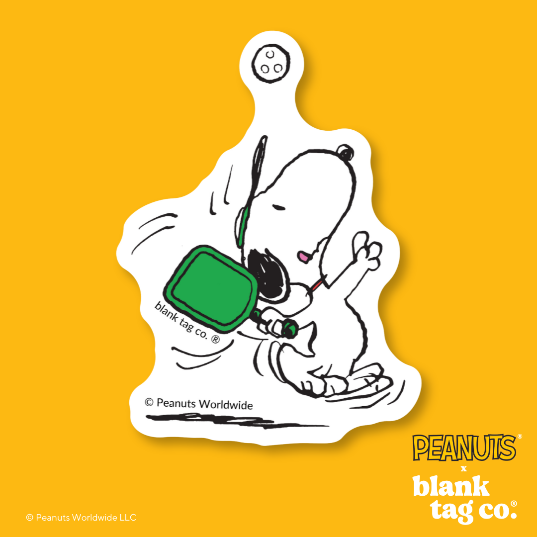 Peanuts® Waterproof Sticker - Snoopy Serving A Pickleball