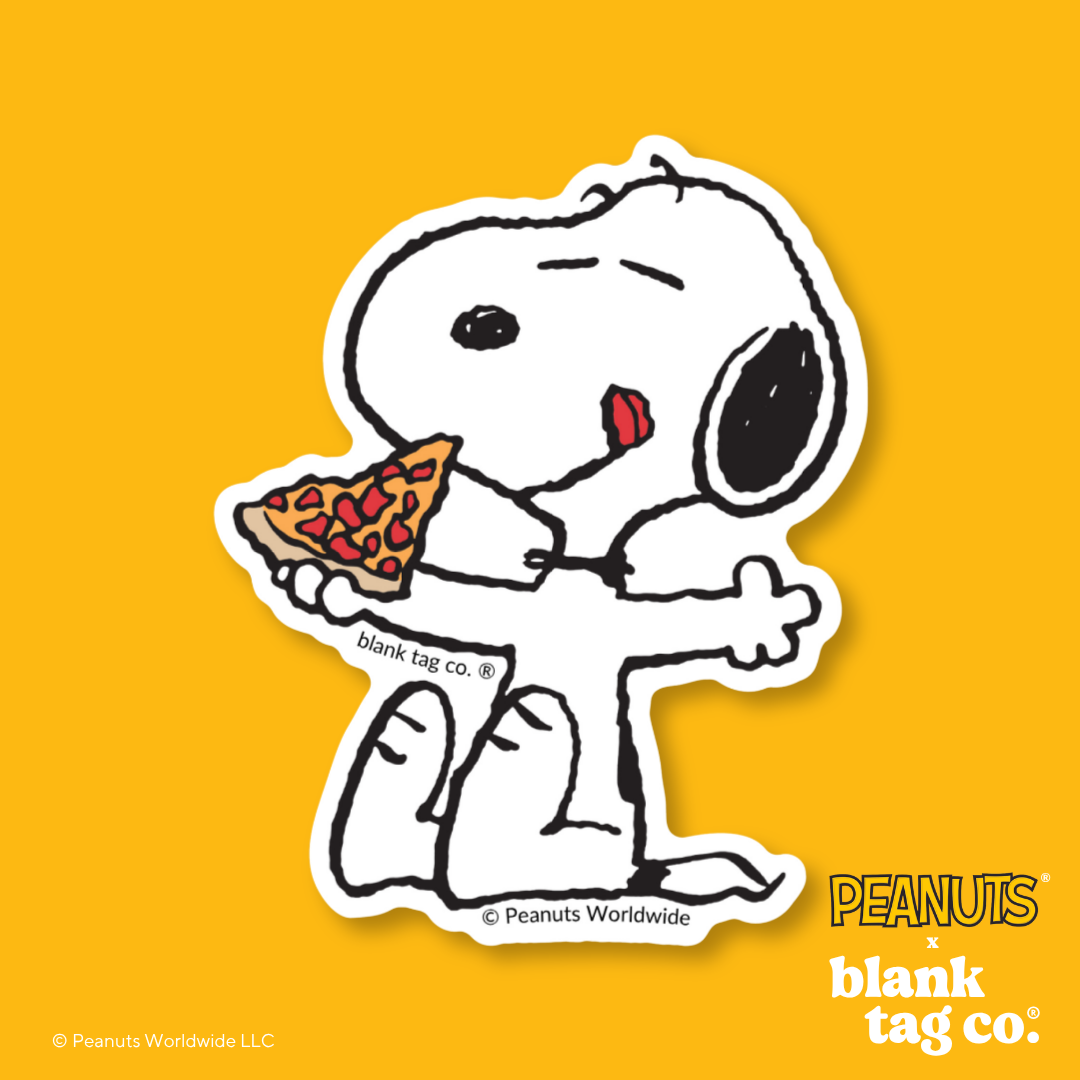 Peanuts® Waterproof Sticker - Snoopy Eating Pizza