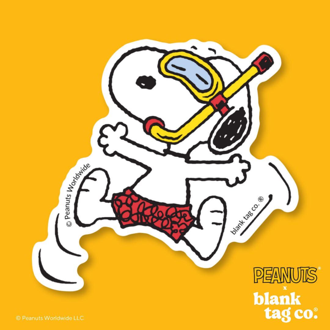 Peanuts® Waterproof Sticker - Scuba Snoopy