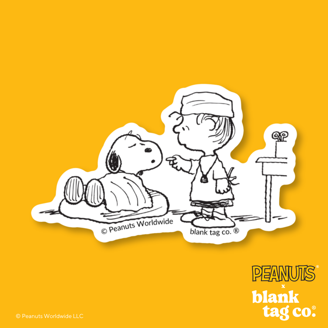 Peanuts® Waterproof Sticker - Sick Snoopy