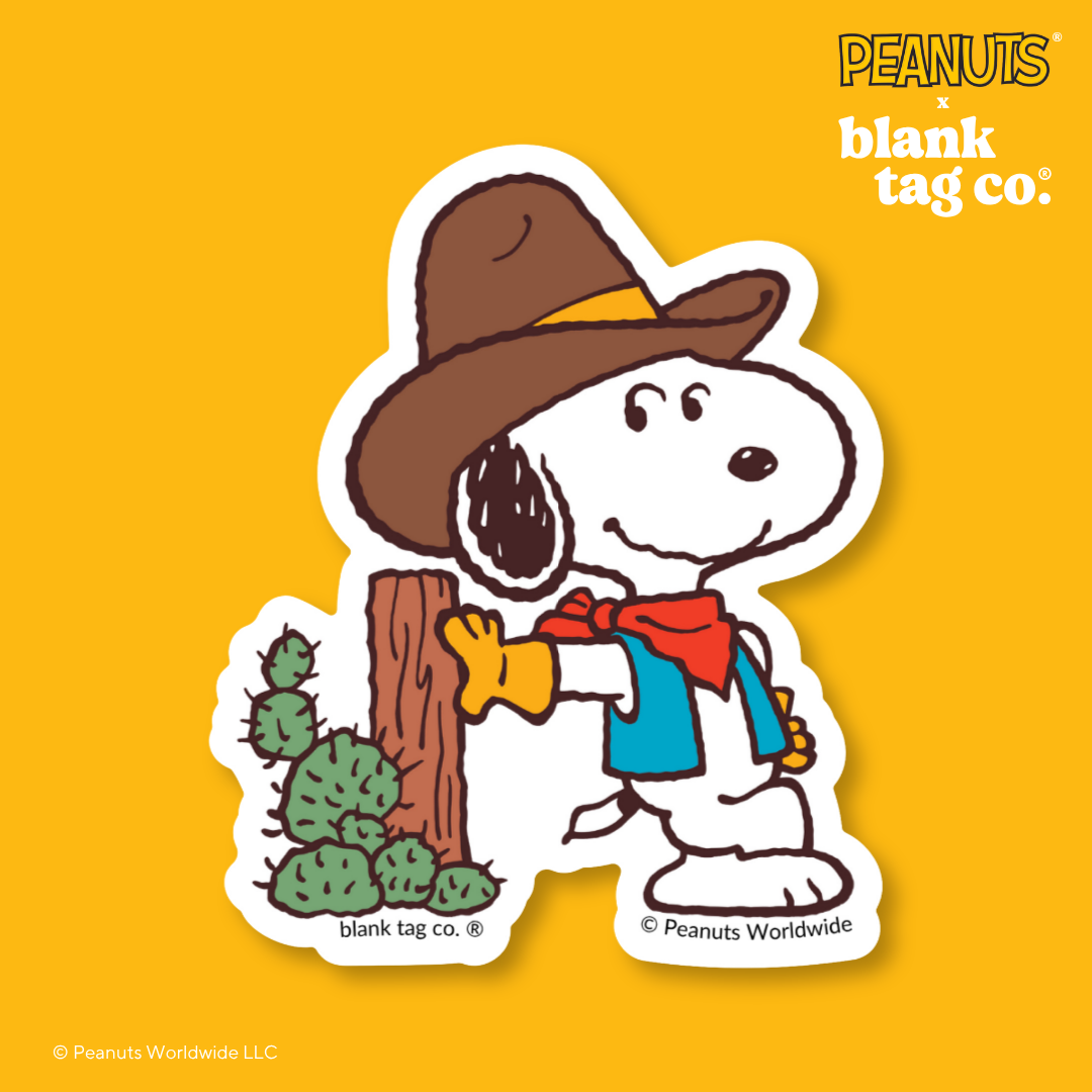 Peanuts® Waterproof Sticker - Cowboy Snoopy