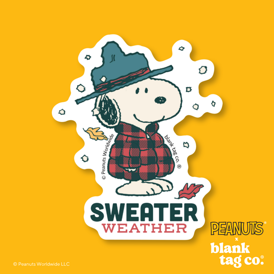 Peanuts® Waterproof Sticker - Sweater Weather Snoopy