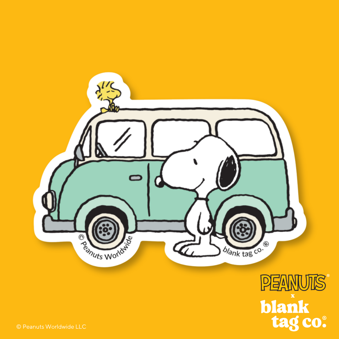 Peanuts® Waterproof Sticker - Road Tripping Snoopy and Woodstock