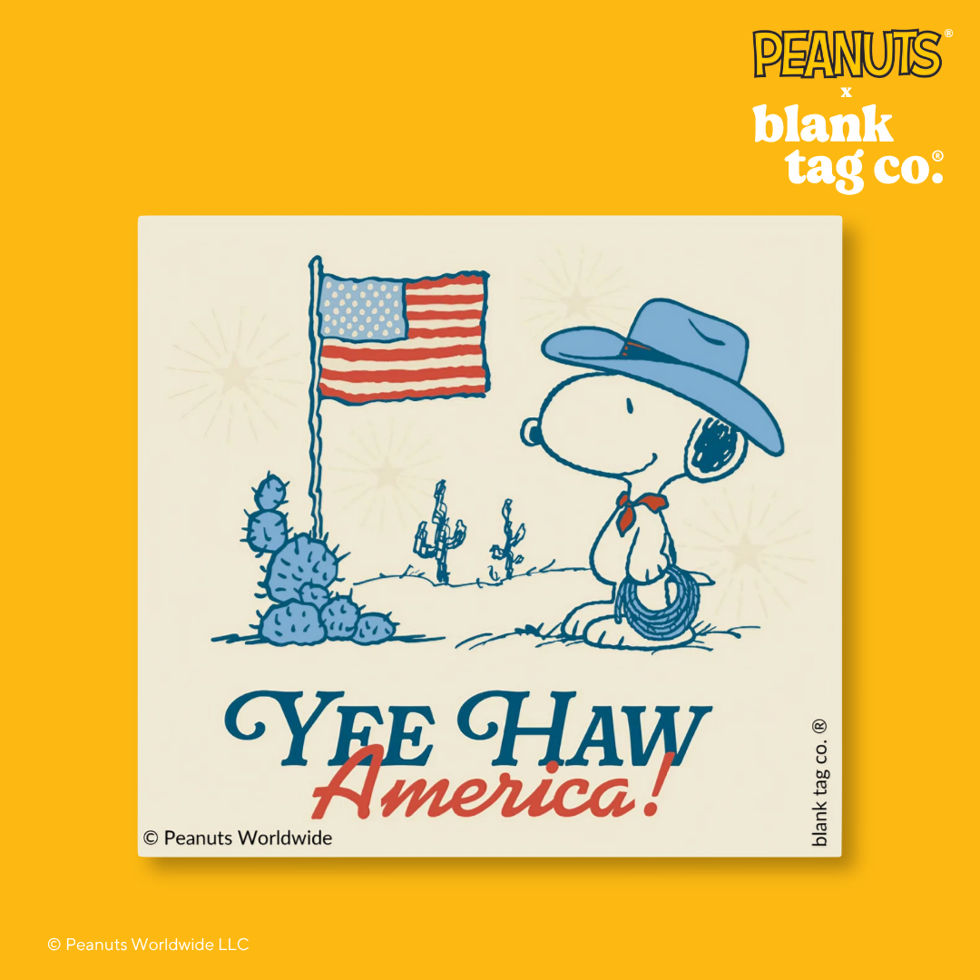 Peanuts® Waterproof Sticker - Yee Haw America!