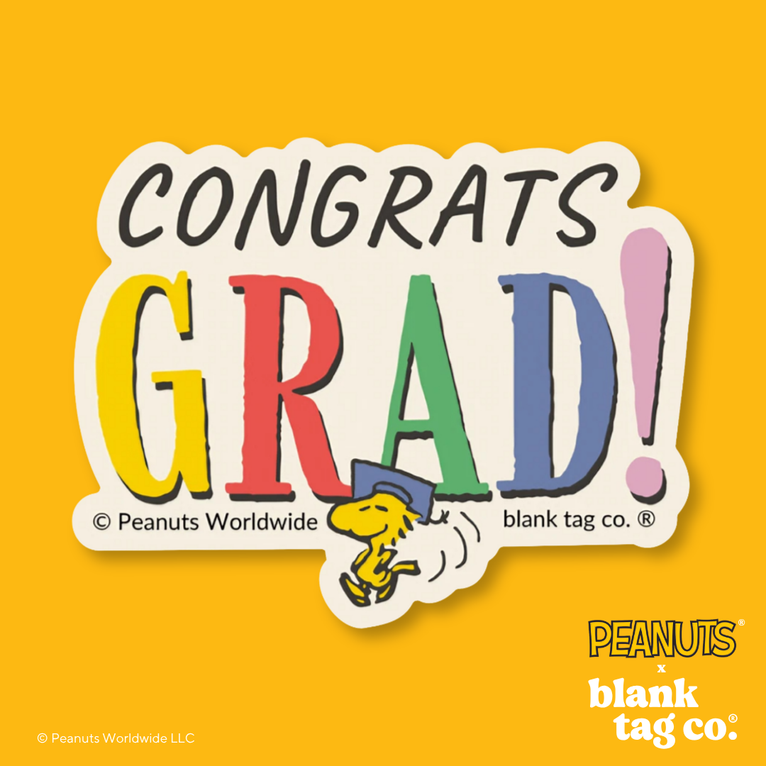 Peanuts® Waterproof Sticker - Congrats Grad