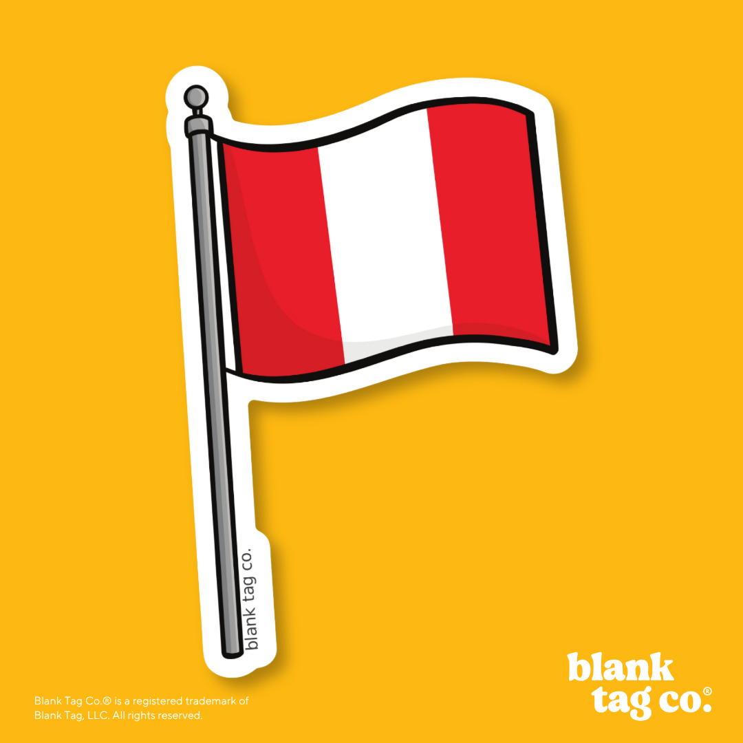 Blank Tag Co.® Waterproof Sticker - Peru Flag