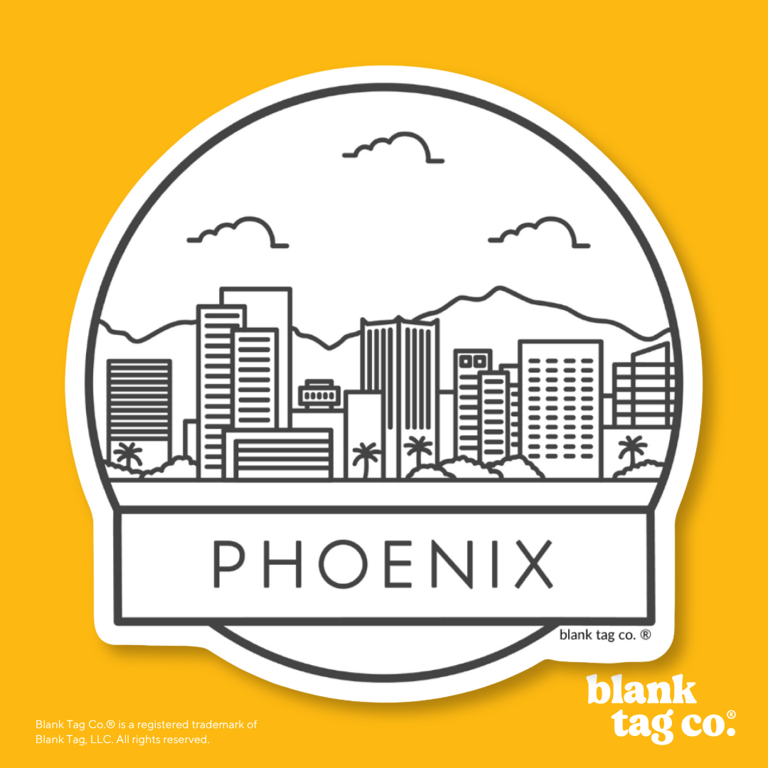 Blank Tag Co.® Waterproof Sticker - Phoenix Cityscape