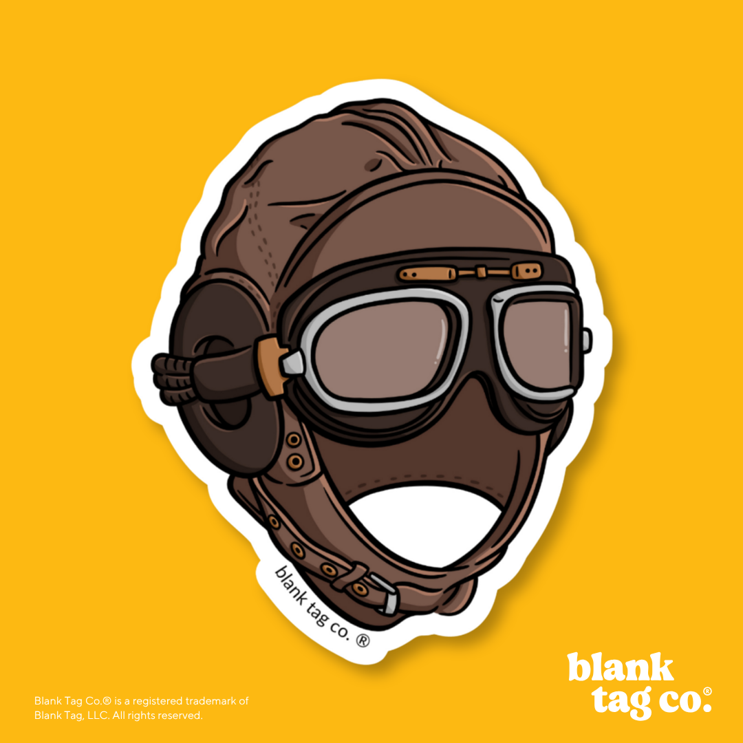 Blank Tag Co.® Waterproof Sticker - Pilot Helmet