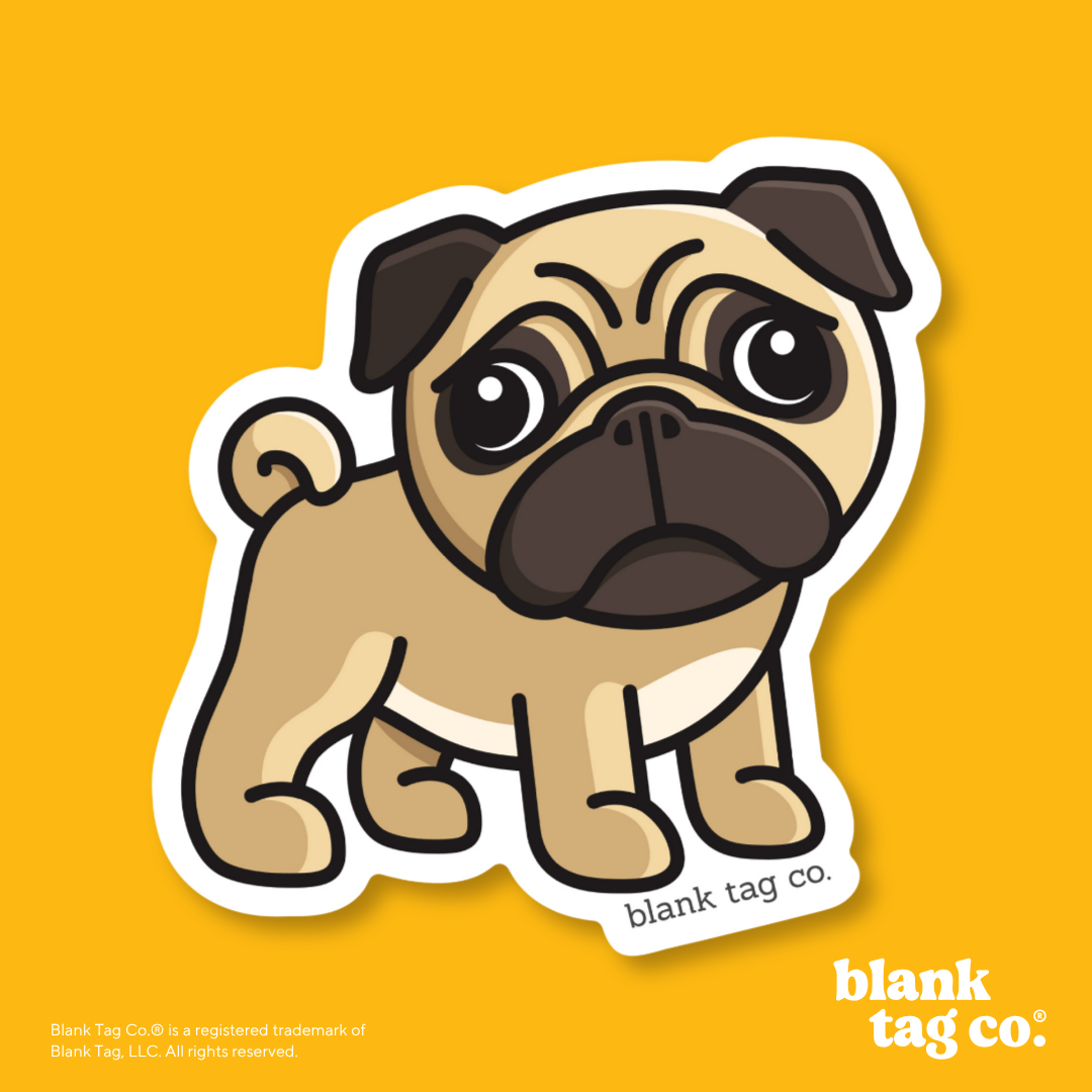 Blank Tag Co.® Waterproof Sticker - Pug