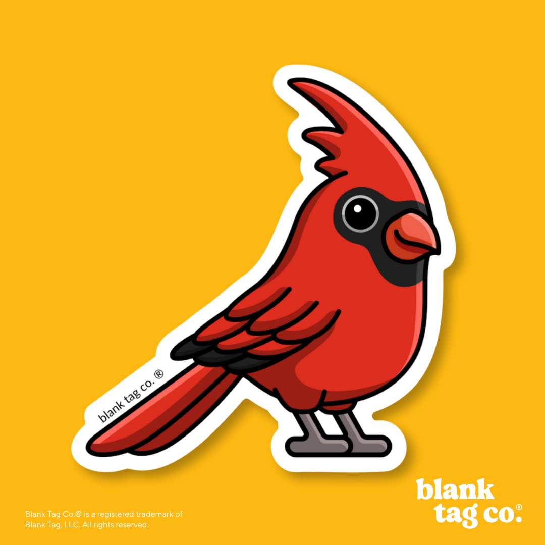 Blank Tag Co.® Waterproof Sticker - Red Cardinal