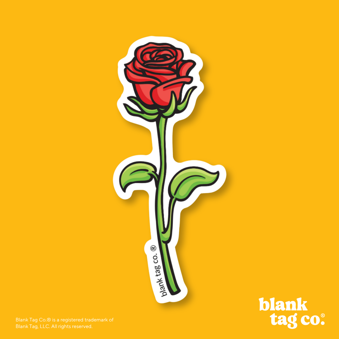 Blank Tag Co.® Waterproof Sticker - Red Rose