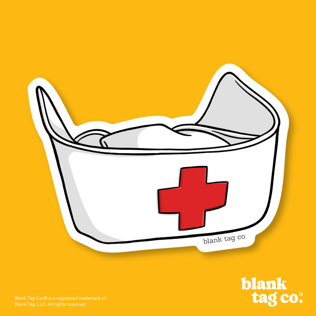 Blank Tag Co.® Waterproof Sticker - Retro Nurse Hat