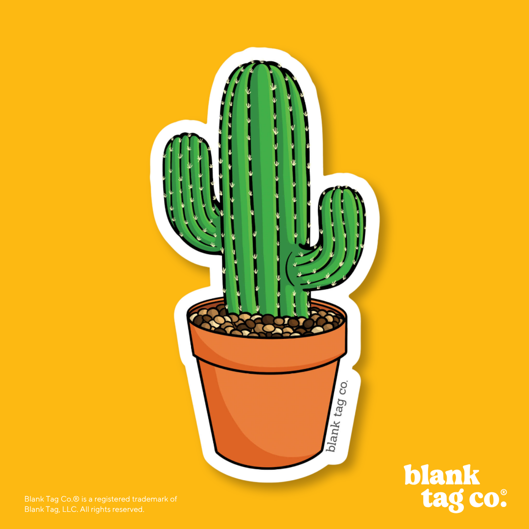 Blank Tag Co.® Waterproof Sticker - Round Mini Cactus