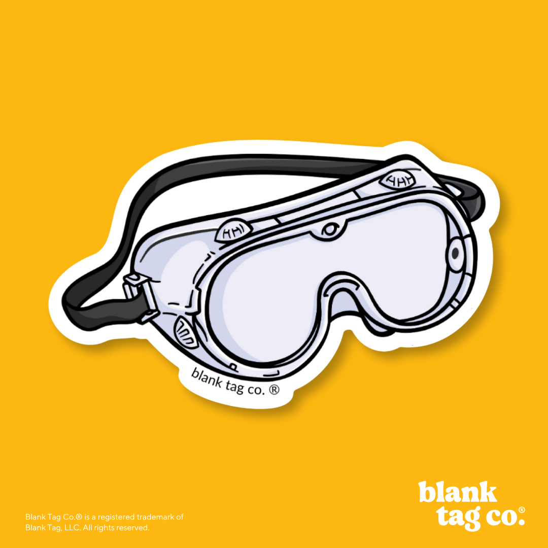 Blank Tag Co.® Waterproof Sticker - Safety Goggles